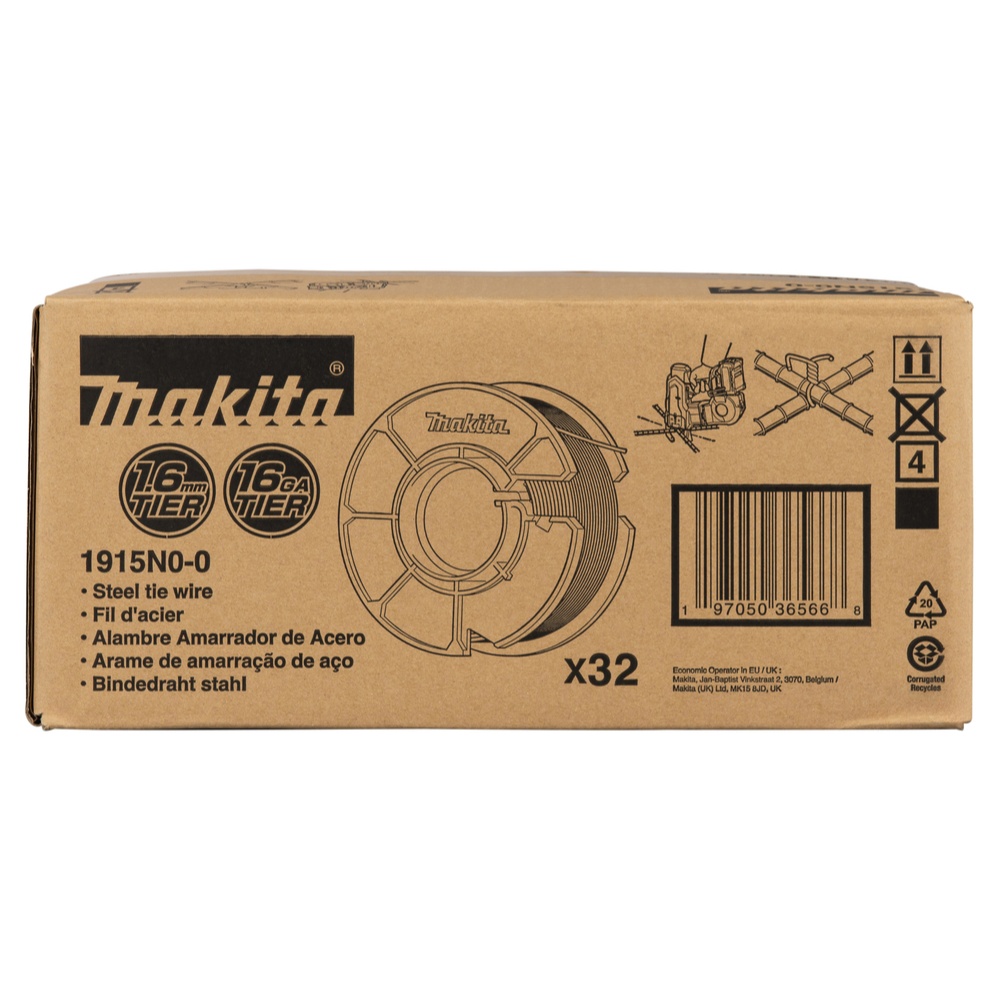 Тел за връзване на арматура MAKITA, 1,6 мм, 30 м, 32 ролки, за TR001G / 1915N0-0 Тел за връзване на арматура MAKITA, 1,6 мм, 30 м, 32 ролки, за TR001G / 1915N0-0